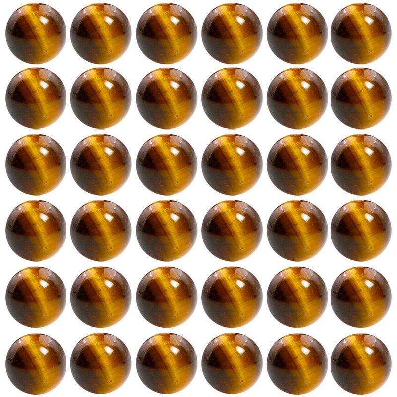 Cmidy Natural Stone Beads 100pcs 6mm Tiger Eye Round Genuine Real Stone Beading Loose Gemstone Hole Size 1mm DIY Smooth Beads for Bracelet Necklace Earrings Jewelry Making (Tiger Eye, 6mm) - Image 1